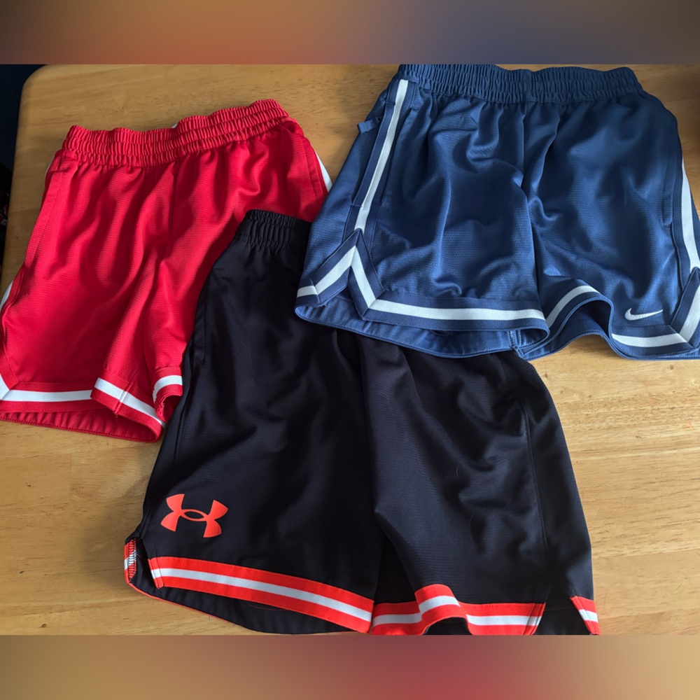 Nike Red and Black Athletic Shorts